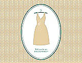 Front View Thumbnail - Ice Yellow & Pantone Turquoise Will You Be My Bridesmaid Card - Dress