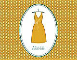Front View Thumbnail - Mango & Pantone Turquoise Will You Be My Bridesmaid Card - Dress