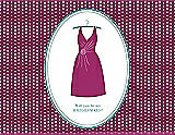 Front View Thumbnail - Merlot & Pantone Turquoise Will You Be My Bridesmaid Card - Dress