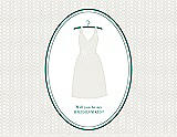 Front View Thumbnail - Marshmallow & Pantone Turquoise Will You Be My Bridesmaid Card - Dress