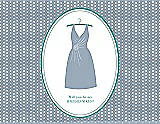 Front View Thumbnail - Platinum & Pantone Turquoise Will You Be My Bridesmaid Card - Dress