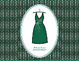 Front View Thumbnail - Pine Green & Pantone Turquoise Will You Be My Bridesmaid Card - Dress