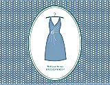 Front View Thumbnail - Windsor Blue & Pantone Turquoise Will You Be My Bridesmaid Card - Dress