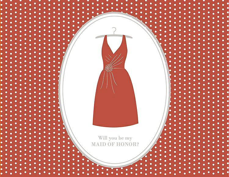 Front View - Fiesta & Oyster Will You Be My Maid of Honor Card - Dress