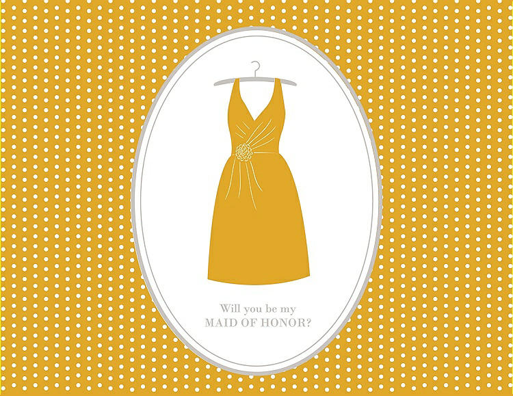 Front View - Mango & Oyster Will You Be My Maid of Honor Card - Dress