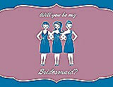 Front View Thumbnail - Cerulean & Rosebud Will You Be My Bridesmaid Card - Girls