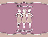 Front View Thumbnail - Pearl Pink & Rosebud Will You Be My Bridesmaid Card - Girls