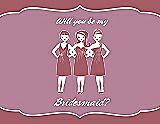 Front View Thumbnail - Spanish Rose & Rosebud Will You Be My Bridesmaid Card - Girls