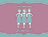 Front View Thumbnail - Seaside & Rosebud Will You Be My Bridesmaid Card - Girls