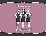 Front View Thumbnail - Black & Rosebud Will You Be My Bridesmaid Card - Girls