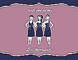 Front View Thumbnail - Blueberry & Rosebud Will You Be My Bridesmaid Card - Girls
