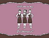 Front View Thumbnail - Brownie & Rosebud Will You Be My Bridesmaid Card - Girls