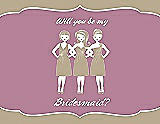 Front View Thumbnail - Champagne & Rosebud Will You Be My Bridesmaid Card - Girls