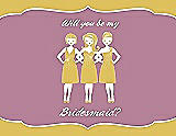 Front View Thumbnail - Daffodil & Rosebud Will You Be My Bridesmaid Card - Girls