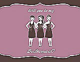 Front View Thumbnail - Drift Wood & Rosebud Will You Be My Bridesmaid Card - Girls