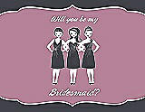 Front View Thumbnail - Ebony & Rosebud Will You Be My Bridesmaid Card - Girls