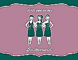Front View Thumbnail - Emerald & Rosebud Will You Be My Bridesmaid Card - Girls