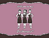 Front View Thumbnail - Espresso & Rosebud Will You Be My Bridesmaid Card - Girls