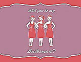 Front View Thumbnail - Perfect Coral & Rosebud Will You Be My Bridesmaid Card - Girls