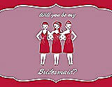 Front View Thumbnail - Flame & Rosebud Will You Be My Bridesmaid Card - Girls
