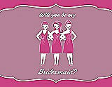 Front View Thumbnail - Fuchsia & Rosebud Will You Be My Bridesmaid Card - Girls