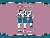 Front View Thumbnail - Mosaic & Rosebud Will You Be My Bridesmaid Card - Girls