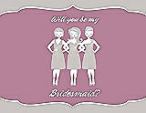 Front View Thumbnail - Oyster & Rosebud Will You Be My Bridesmaid Card - Girls