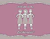 Front View Thumbnail - Pebble Beach & Rosebud Will You Be My Bridesmaid Card - Girls