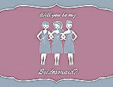 Front View Thumbnail - Platinum & Rosebud Will You Be My Bridesmaid Card - Girls