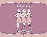 Front View Thumbnail - Rose - PANTONE Rose Quartz & Rosebud Will You Be My Bridesmaid Card - Girls