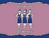 Front View Thumbnail - Sapphire & Rosebud Will You Be My Bridesmaid Card - Girls