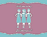 Front View Thumbnail - Spa & Rosebud Will You Be My Bridesmaid Card - Girls