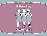 Front View Thumbnail - Surf Spray & Rosebud Will You Be My Bridesmaid Card - Girls