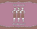 Front View Thumbnail - Toffee & Rosebud Will You Be My Bridesmaid Card - Girls
