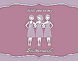 Front View Thumbnail - Wood Violet & Rosebud Will You Be My Bridesmaid Card - Girls