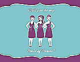 Front View Thumbnail - Paradise & Spa Will You Be My Maid of Honor Card - Girls