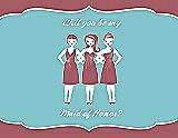 Front View Thumbnail - Spanish Rose & Spa Will You Be My Maid of Honor Card - Girls