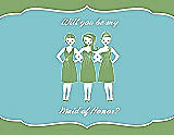 Front View Thumbnail - Appletini & Spa Will You Be My Maid of Honor Card - Girls