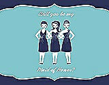 Front View Thumbnail - Blueberry & Spa Will You Be My Maid of Honor Card - Girls