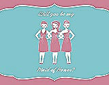 Front View Thumbnail - Carnation & Spa Will You Be My Maid of Honor Card - Girls