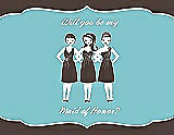 Front View Thumbnail - Chocolate & Spa Will You Be My Maid of Honor Card - Girls