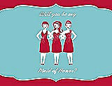 Front View Thumbnail - Flame & Spa Will You Be My Maid of Honor Card - Girls