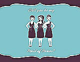 Front View Thumbnail - Italian Plum & Spa Will You Be My Maid of Honor Card - Girls