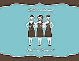 Front View Thumbnail - Latte & Spa Will You Be My Maid of Honor Card - Girls