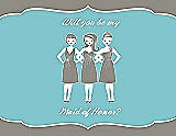 Front View Thumbnail - Mocha & Spa Will You Be My Maid of Honor Card - Girls