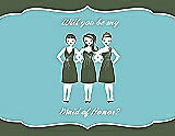 Front View Thumbnail - Moss & Spa Will You Be My Maid of Honor Card - Girls