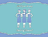 Front View Thumbnail - Periwinkle - PANTONE Serenity & Spa Will You Be My Maid of Honor Card - Girls