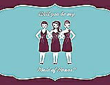 Front View Thumbnail - Ruby & Spa Will You Be My Maid of Honor Card - Girls