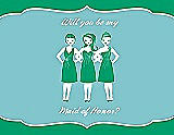 Front View Thumbnail - Shamrock & Spa Will You Be My Maid of Honor Card - Girls