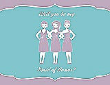 Front View Thumbnail - Wood Violet & Spa Will You Be My Maid of Honor Card - Girls